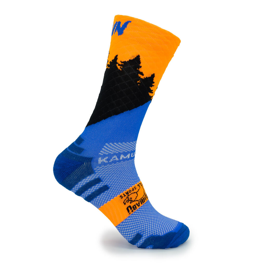 Calzini KAMUABU «Montaña» Running Unisex - Arancione/Royal 3/5