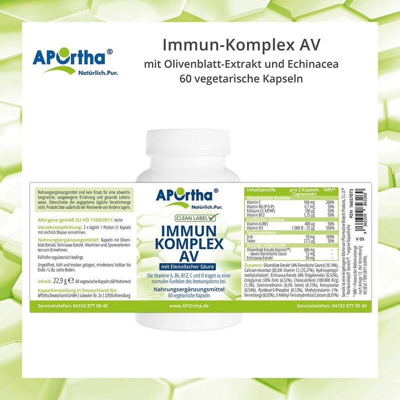 Immun-Komplex AV mit Olivenblatt-Extrakt und Echinacea - 60 Kapseln