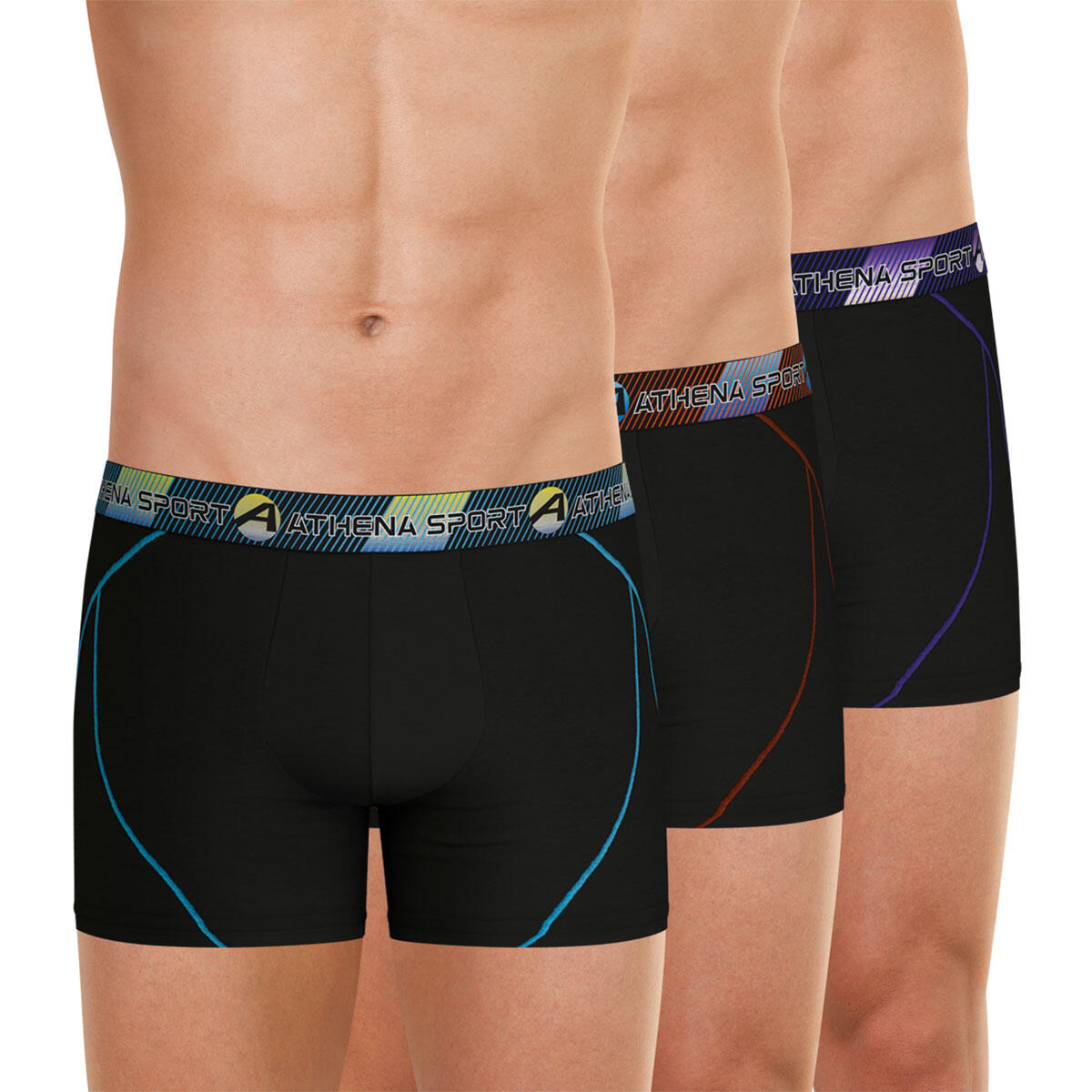 Athena - Lot De 3 Boxers Longs Homme Training Dry - Caleçon - Noir - 52 2xl - Decathlon