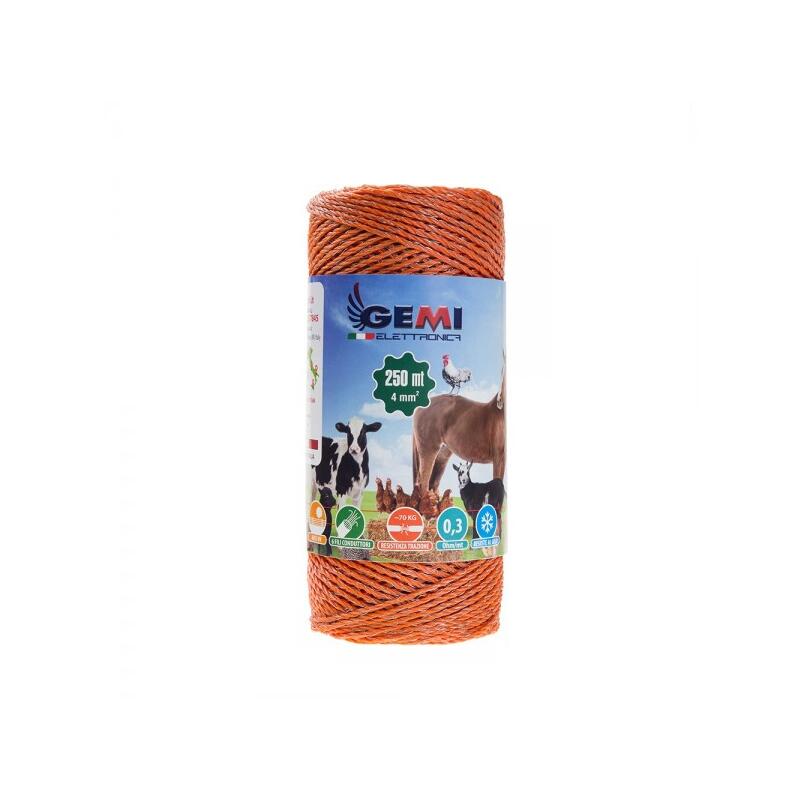 GEMI ELETTRONICA Filo 250MT 4Mm² Per Recinto Elettrico Recinti Elettrici