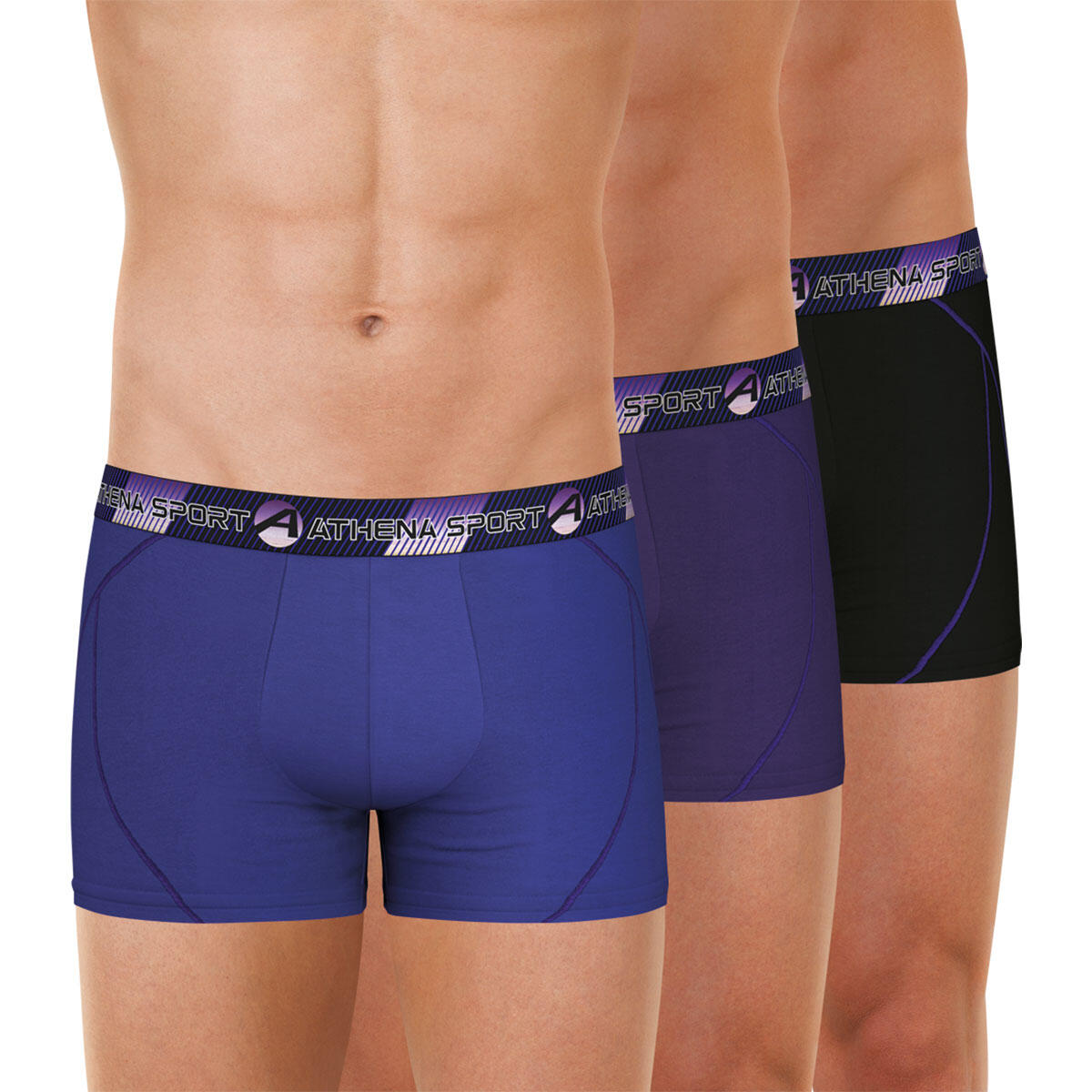 Athena - Lot De 3 Boxers Homme Training Dry - Caleçon - Violet - 38 S - Decathlon