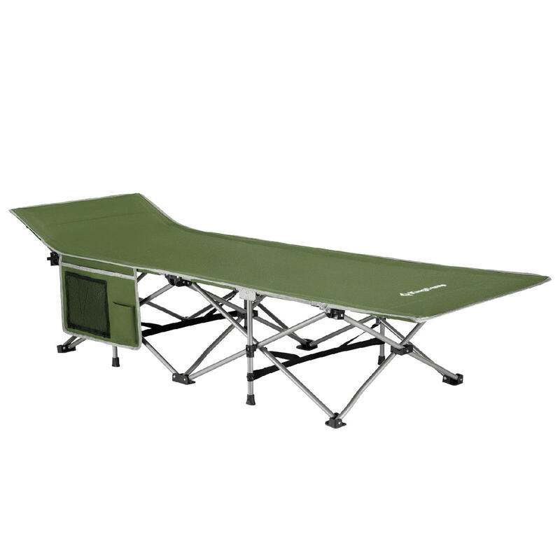 Lit de camp XL Outdoor Camping Chaise longue pliant d'invité Acier 190x67 cm