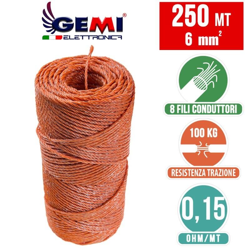 Filo 250 MT 6Mm² Per Recinto Elettrico Recinti Elettrici