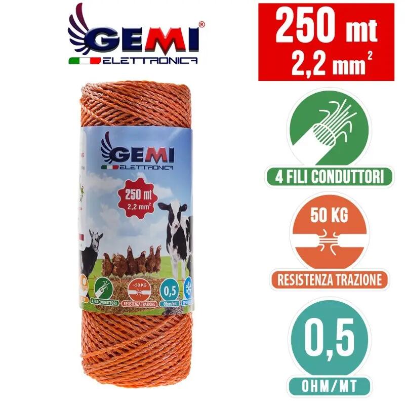 Kit 1 x Elettrificatore 220V + 1 x Filo 250 MT 2 Mm² + 100pz isolatori per ferro 3/5