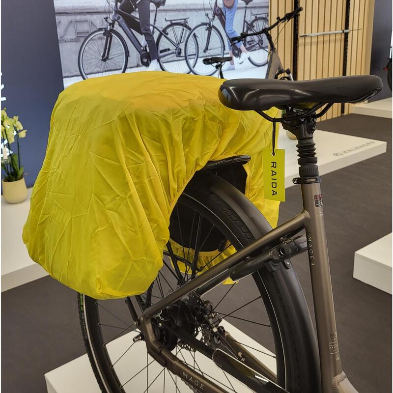 Dubbele fietstas - 46 Liter - Zwart/Rood - met regenhoes