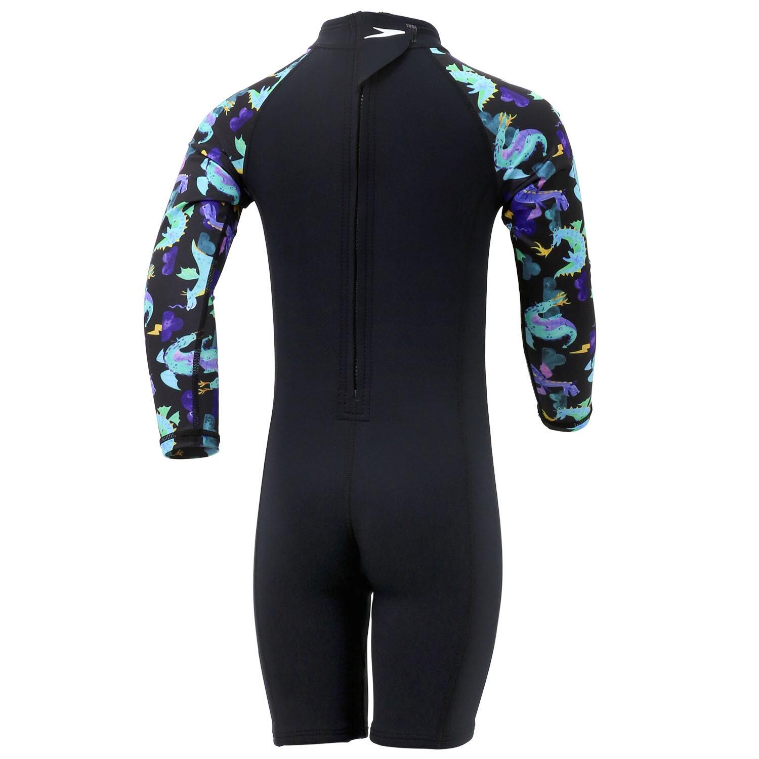 COMPLETO BAMBINO SPEEDO COMBOFIT SPRINGSUIT MULTISPORT NEOPRENE BLACK-AQUA GREEN 2/2