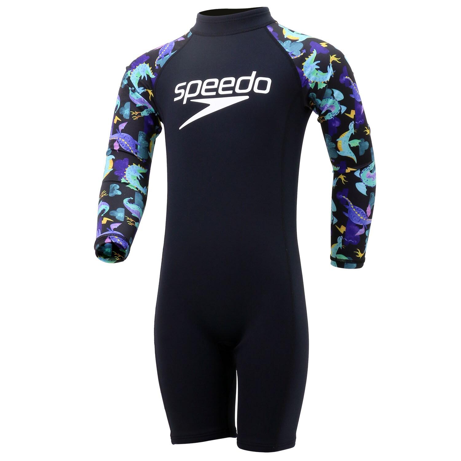SPEEDO COMPLETO BAMBINO SPEEDO COMBOFIT SPRINGSUIT MULTISPORT NEOPRENE BLACK-AQUA GREEN