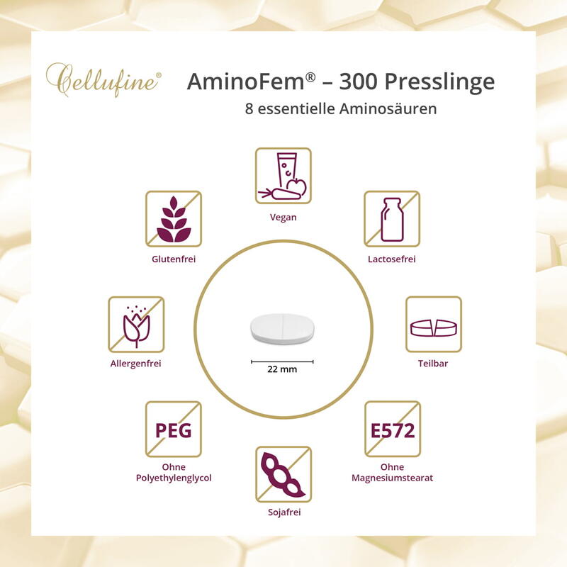 AminoFem® - 8 essentielle Aminosäuren EAA mit BCAA - 300 Presslinge