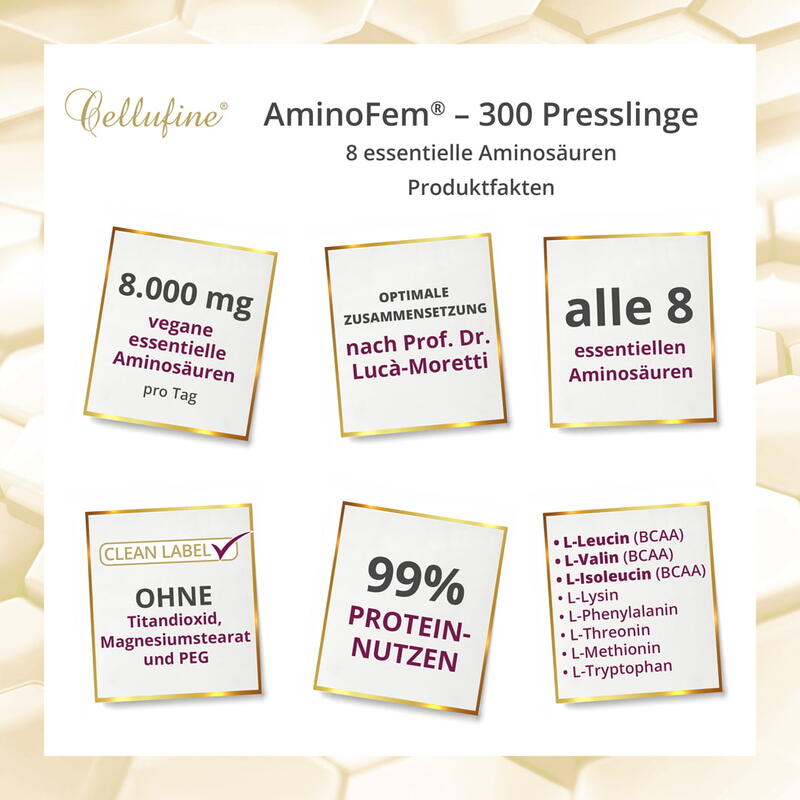 AminoFem® - 8 essentielle Aminosäuren EAA mit BCAA - 300 Presslinge