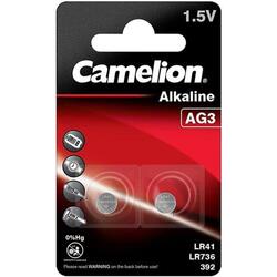 Camelion Battery LR41 / LR7366 / 392 / AG3 Carte A 2 pièces