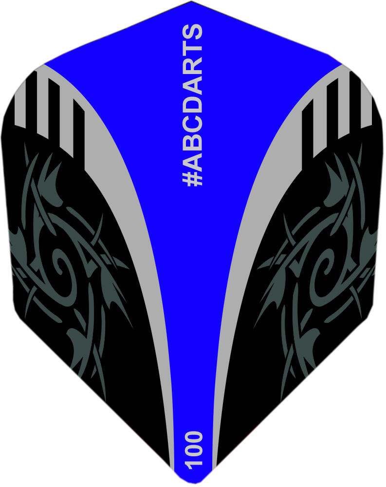 Ailette ABCDarts - Tribal bleu foncé - 8 Lots De 3 Plumes 2/2