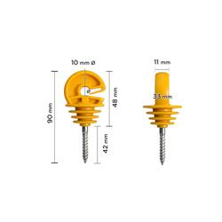 Kit recinto elettrico con 1x Elettrificatore doppia alimentazione 12V /  220V + 1x Filo 1000MT 6Mm² + 200pz isolatori per pali in legno - per  cinghiali