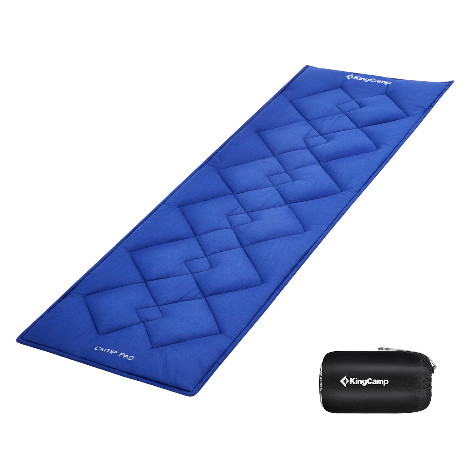 Kingcamp - Surmatelas Pour Lit De Camp Pad Camping Pliant Housse 100% Coton L - Lit De Camps - Bleu|noir - Taille Unique - Decathlon