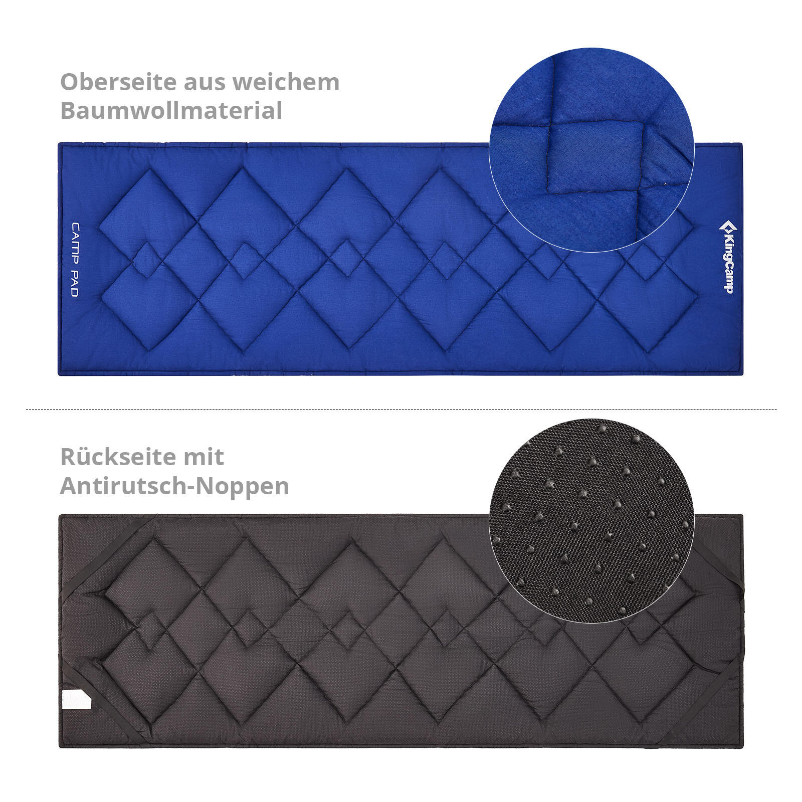 Campingmatje Camping opvouwbaar overtrek 100% katoen L 5/5