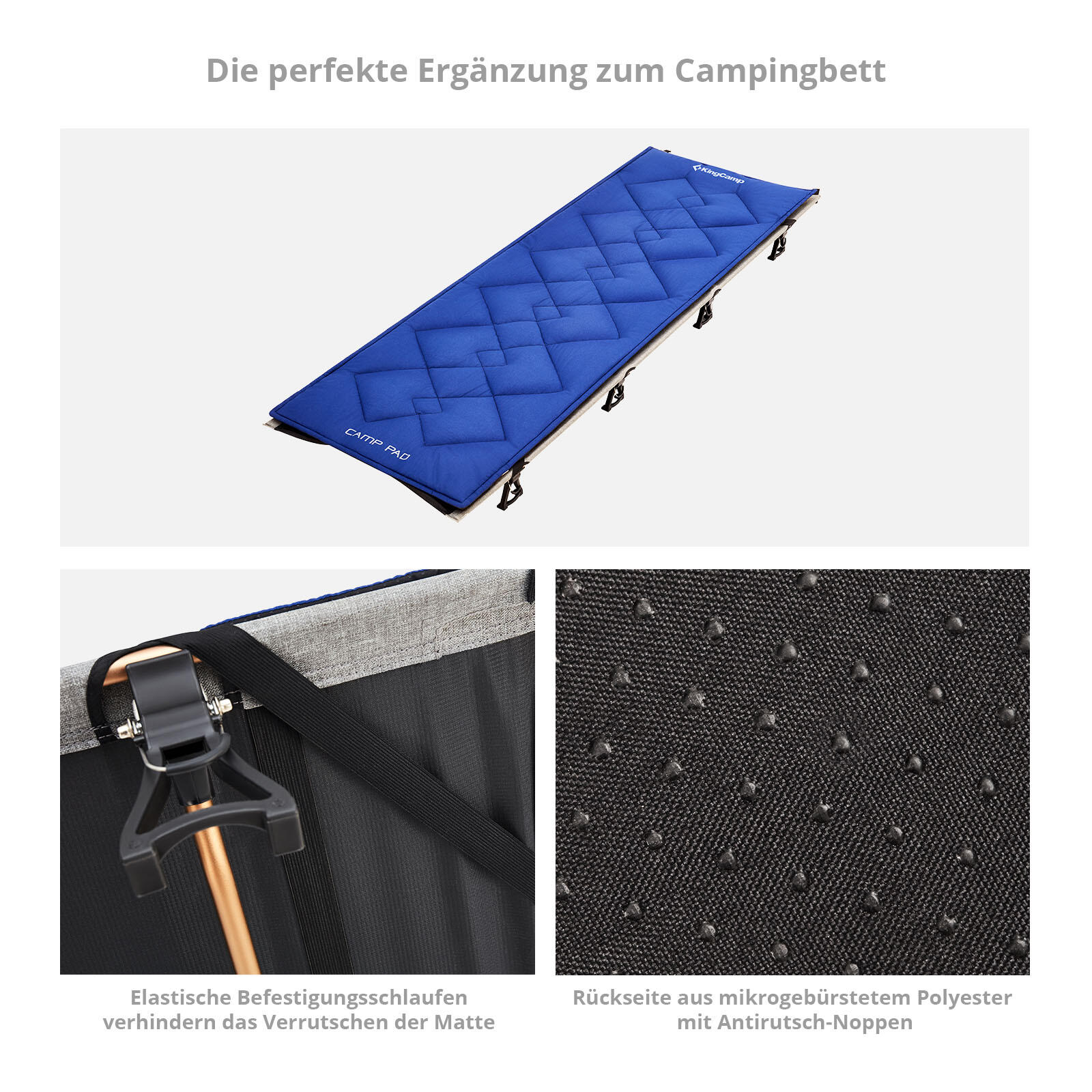 Campingmatje Camping opvouwbaar overtrek 100% katoen L 3/5