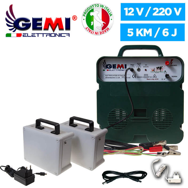 Elettrificatore B/12 Kit Con 2 Batterie Ricaricabili - Alimentazione 12V/220V
