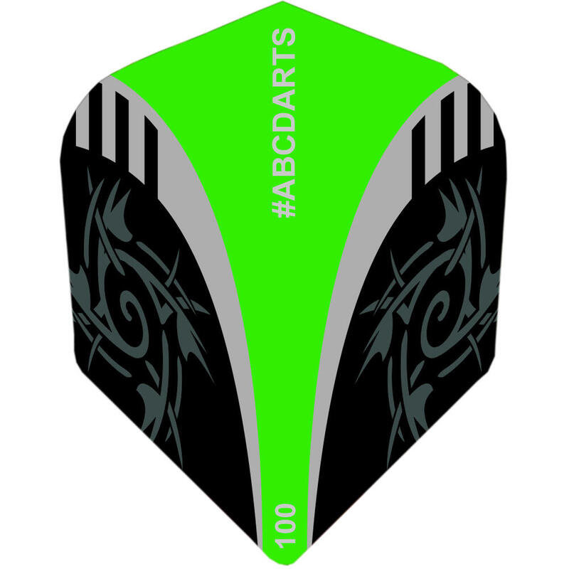 Ailette ABCDarts - Tribal Vert - 8 Lots De 3 Plumes