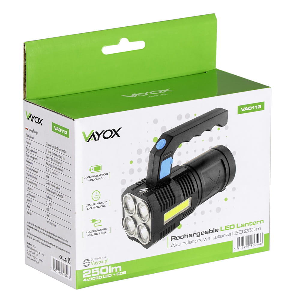 Faretto Vayox VA0113 con luce laterale 250 lm 7/7