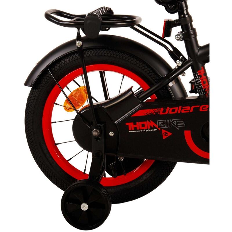 Thombike 14 Pouces 22,5 cm Garçon Frein à rétropédalage Noir/Rouge