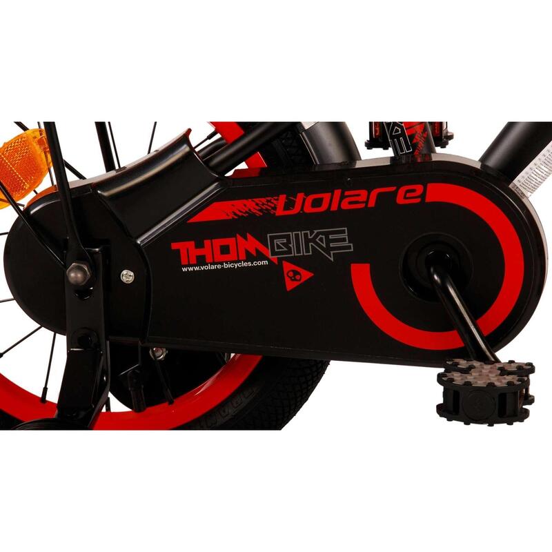 Thombike 14 Pouces 22,5 cm Garçon Frein à rétropédalage Noir/Rouge