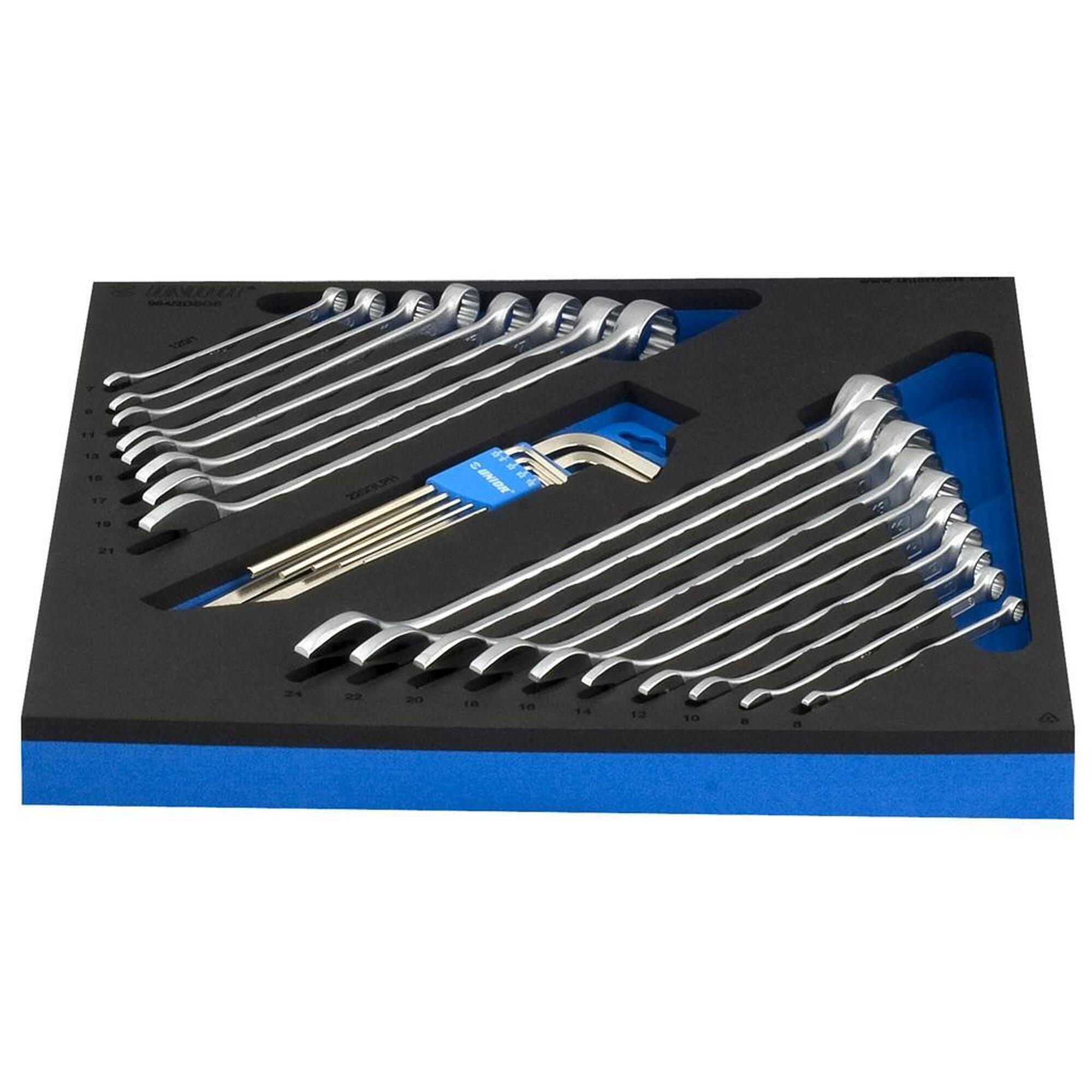 Unior - Jeu De Cles Forgees Mixtes - 6-24 Mm/27pcs - 3.1 Kg - 2/3 - Bidon Porte-outils - Bleu - Taille Unique - Decathlon