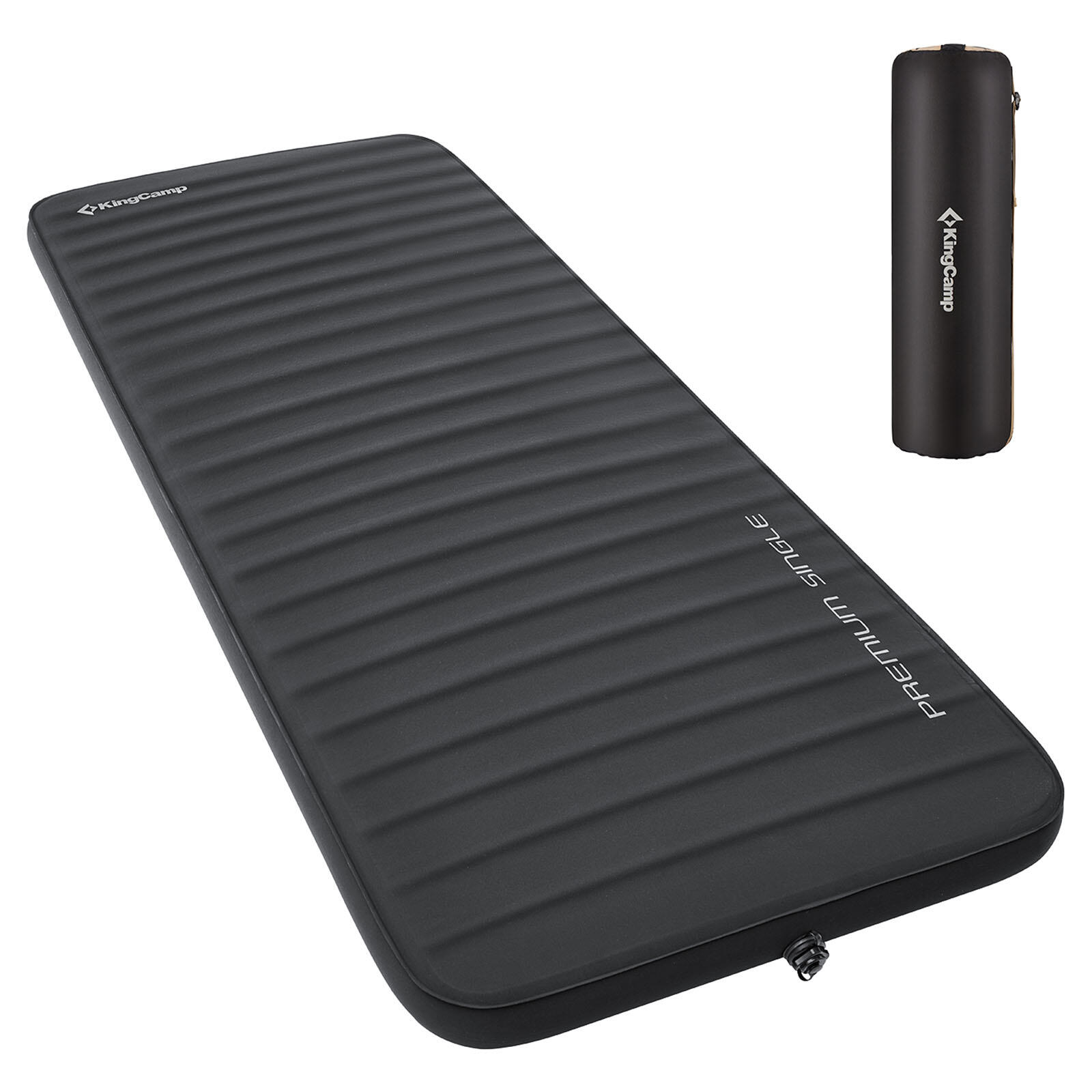 Kingcamp - Lit À Air Premium Single Auto-gonflant Camping 7,5 Cm - Matelas - Noir - Taille Unique - Decathlon