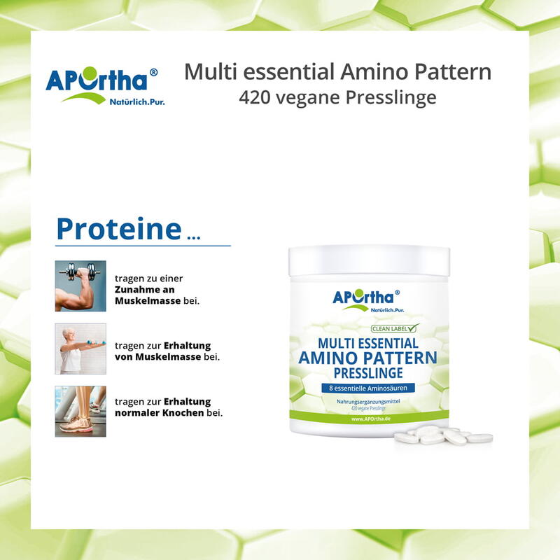 Amino Pattern Aminosäuren EAA mit BCAA - 420 vegane Presslinge