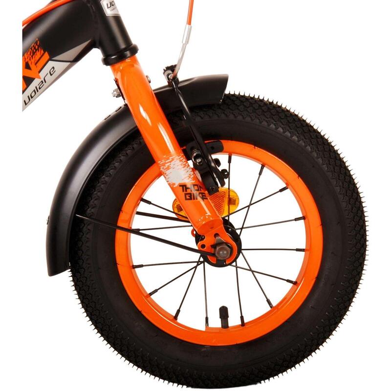 Volare Thombike Kinderfiets - Jongens - 12 inch - Zwart Oranje - Twee Handremmen