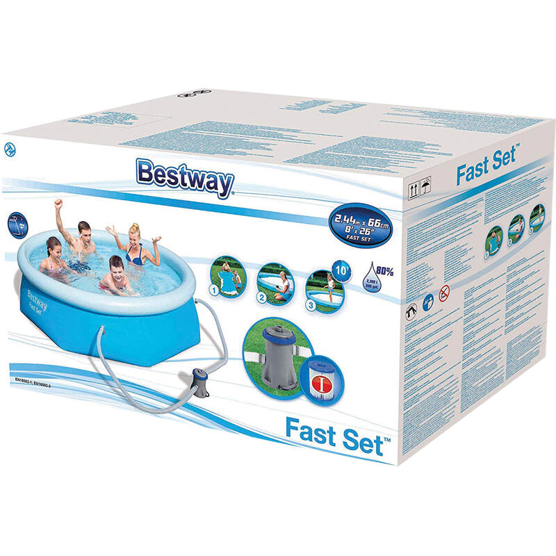 Bestway Fast Set Pool 244 cm mit Filterpumpe