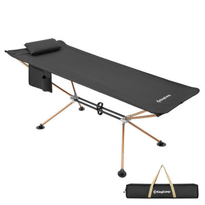 Aluminio campo cama hamaca XL soporte plegable camping tumbona amplia 120kg