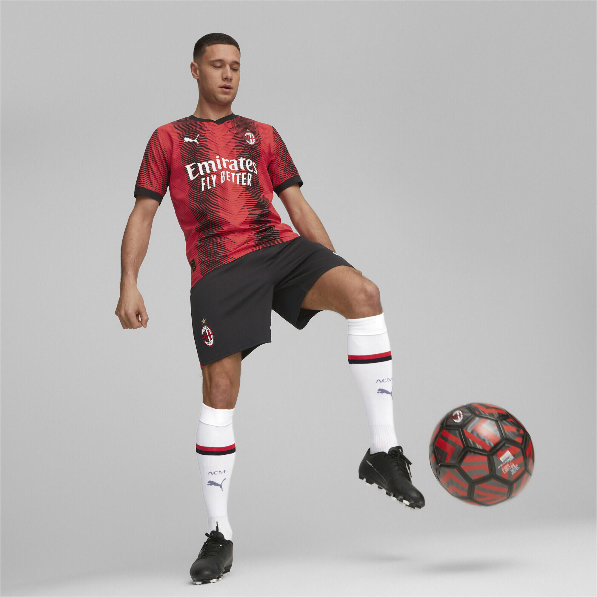 Maillot Authentic Home 23/24 AC Milan PUMA For All Time Red Black 3/6