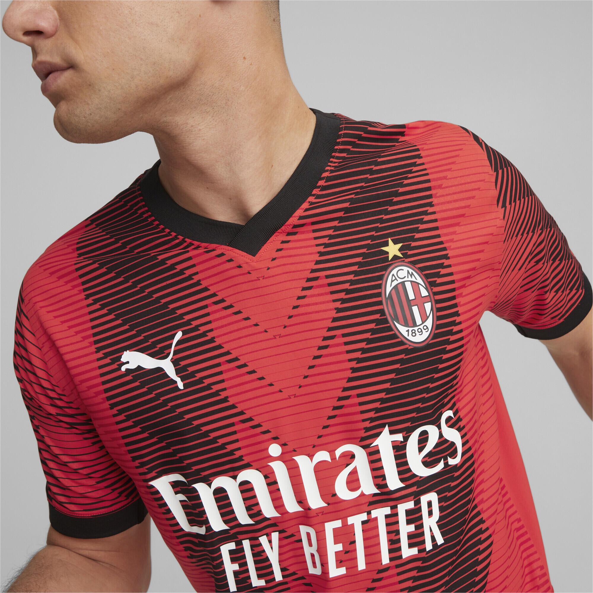 Maillot Authentic Home 23/24 AC Milan PUMA For All Time Red Black 4/6