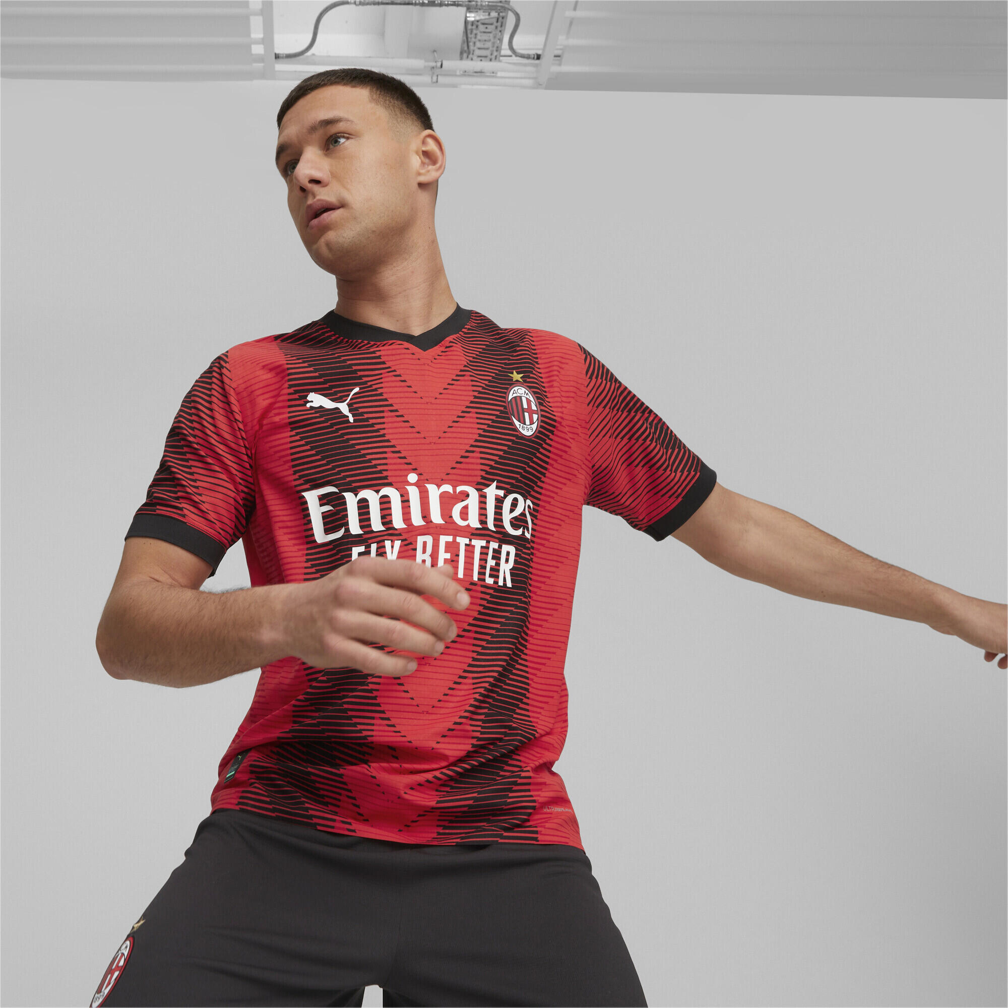 Maillot Authentic Home 23/24 AC Milan PUMA For All Time Red Black 2/6