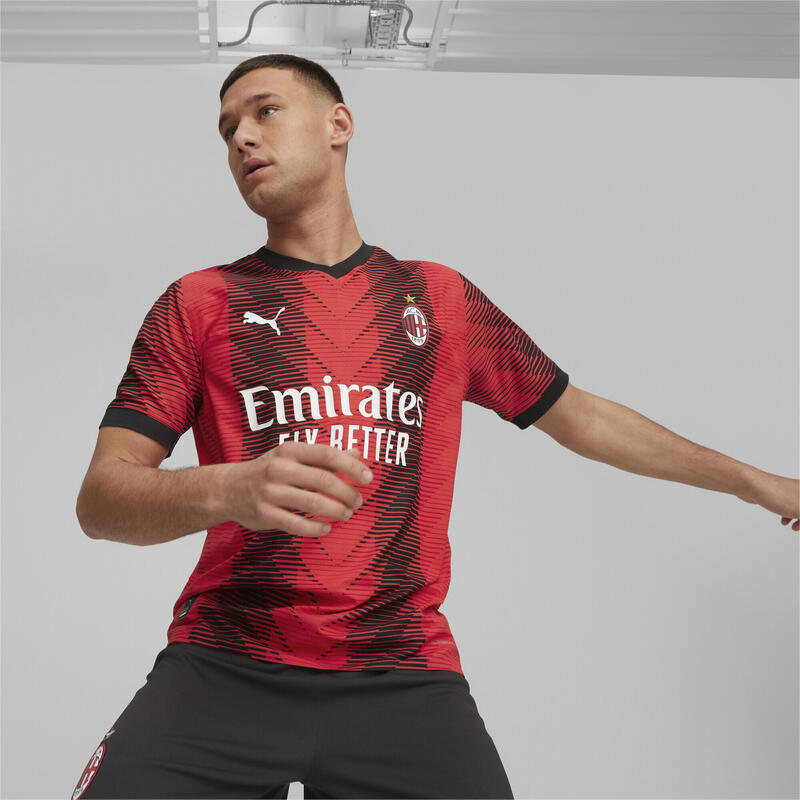 AC Milan 23/24 Authentisches Heimtrikot Herren PUMA For All Time Red Black