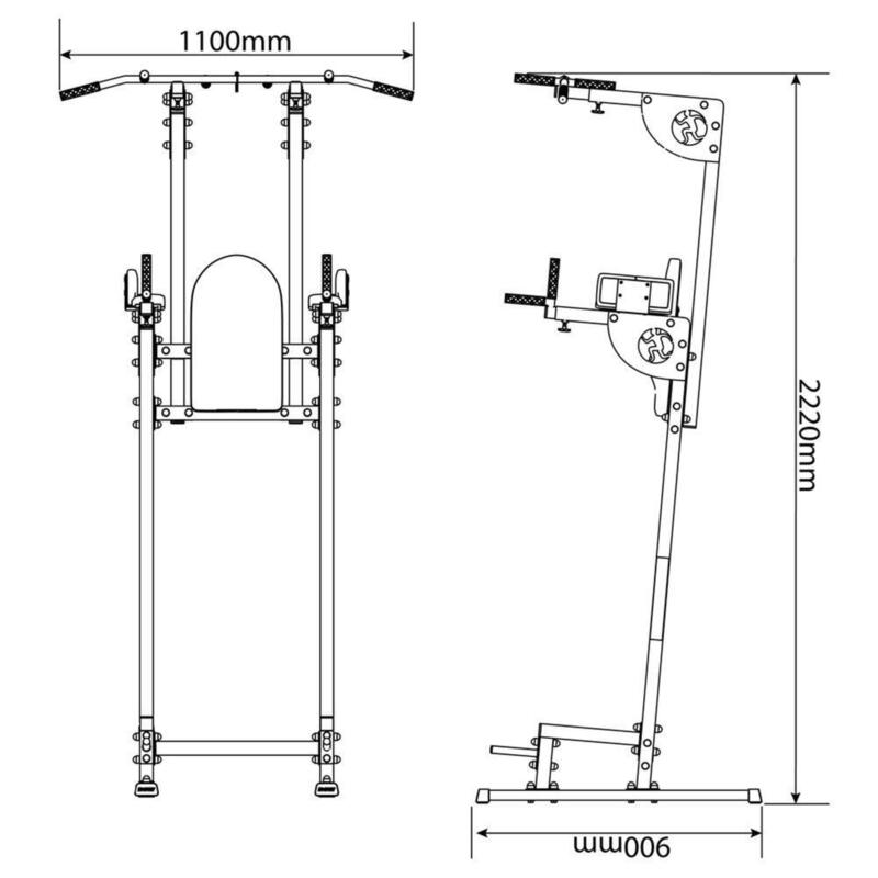 Barre de traction et à dips ergonomique et autoportante