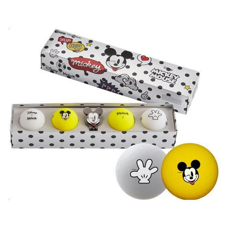 VOLVIK Golfbal  Vivid Mickey Mouse Cadeau Set Geel
