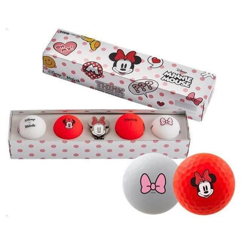 VOLVIK Golfbal  Vivid Minnie Mouse Cadeau Set Rood