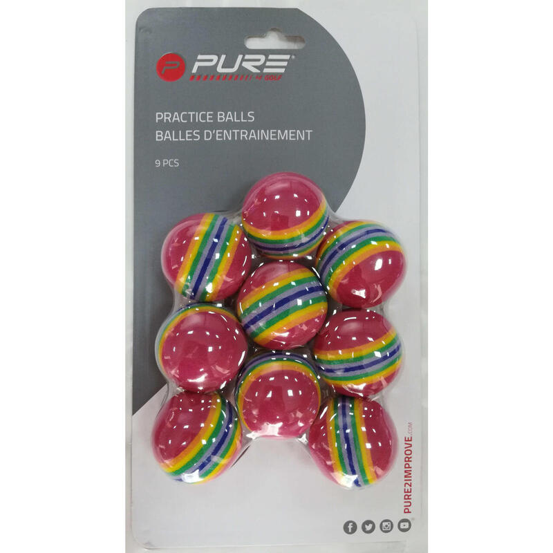 Pure4Golf Practice Foam Balls 9 stuks