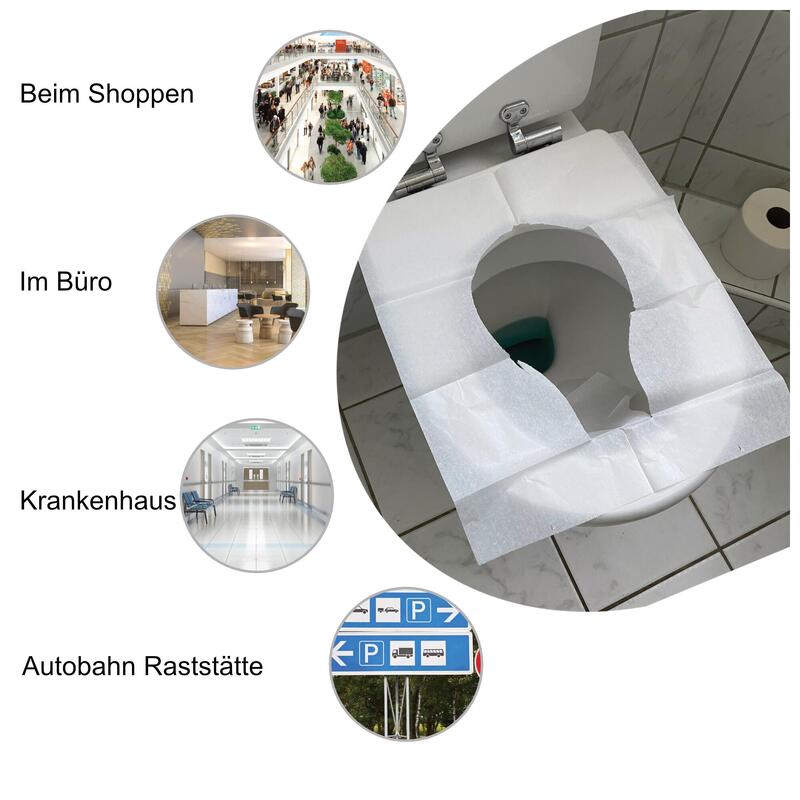 Einweg Toiletten Sitzbezug Hygiene Auflage für WC Spülbar Sauber