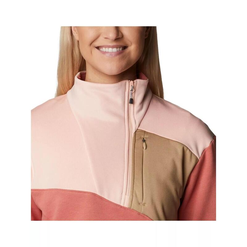 Pulover Columbia Lodge Hybrid Pullover - rosu femei