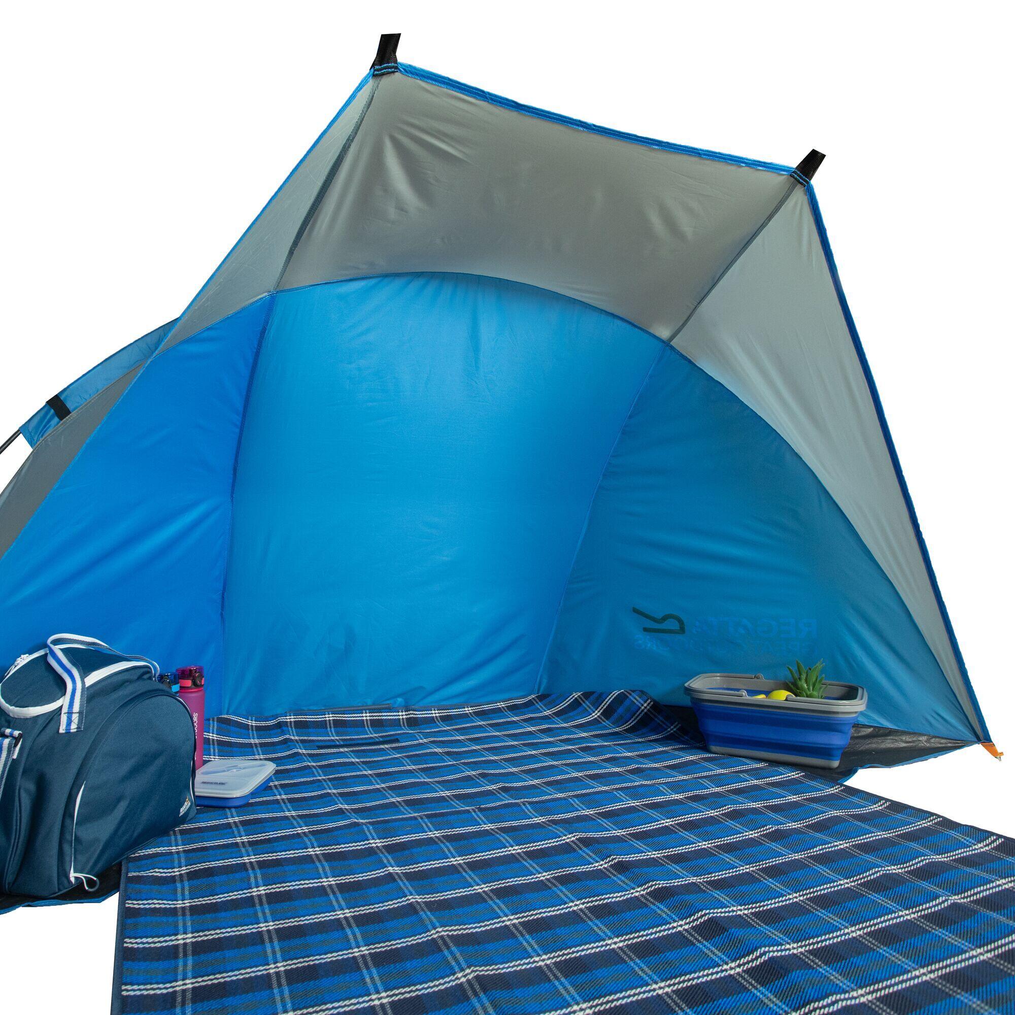 Tahiti Adults' Camping Beach Shelter - Oxford Blue Seal Grey 4/7