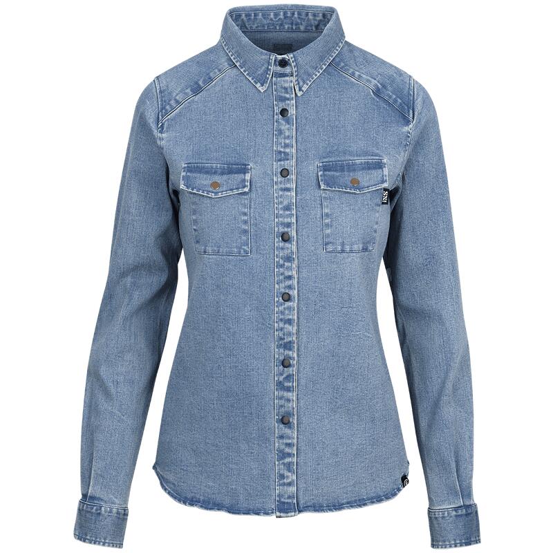 Carve Digger Organic Denim Women Shirt - Washed Blue