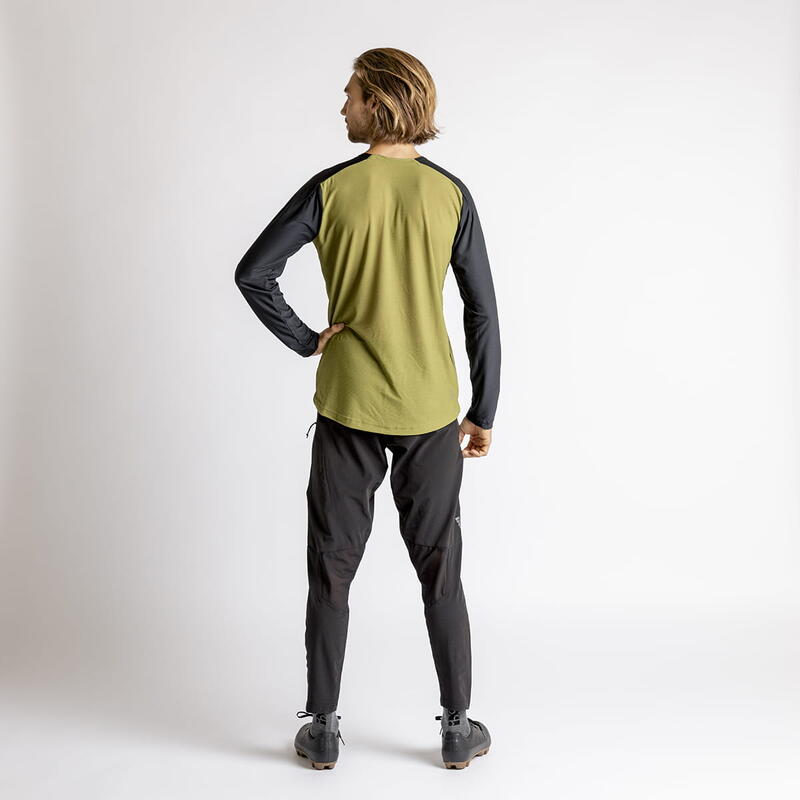 Flow XTG Long Sleeve Henley - Olive/Black