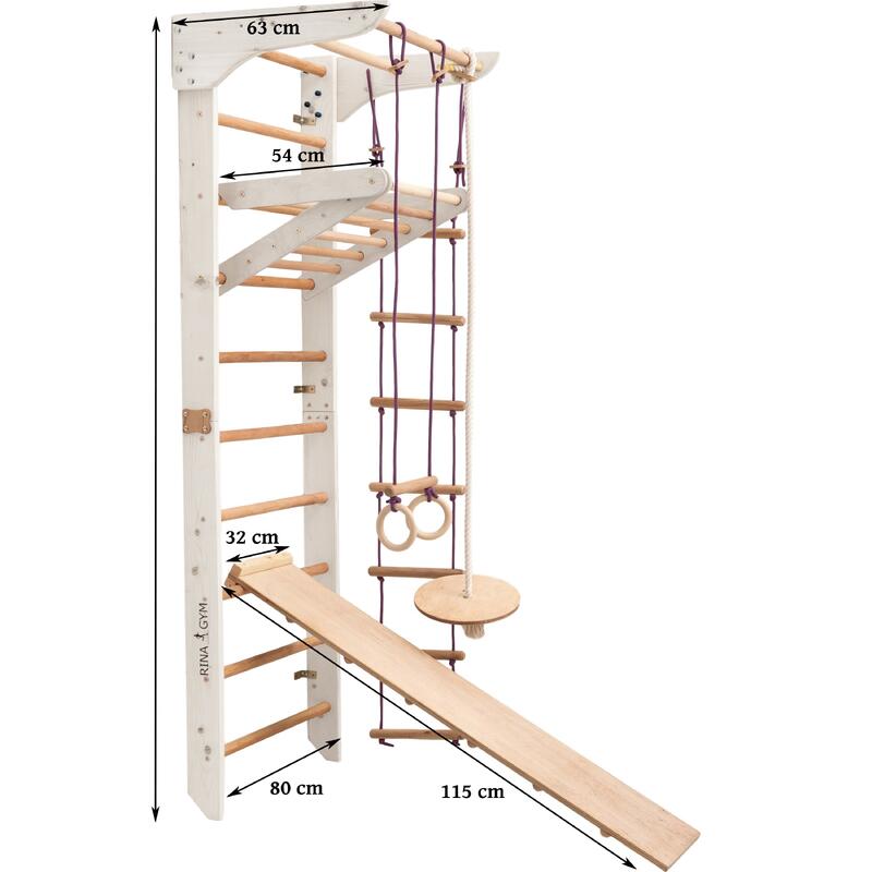 Drabinka gimnastyczna dla dzieci i dorosłych Rinagym Kinder 3 Biały