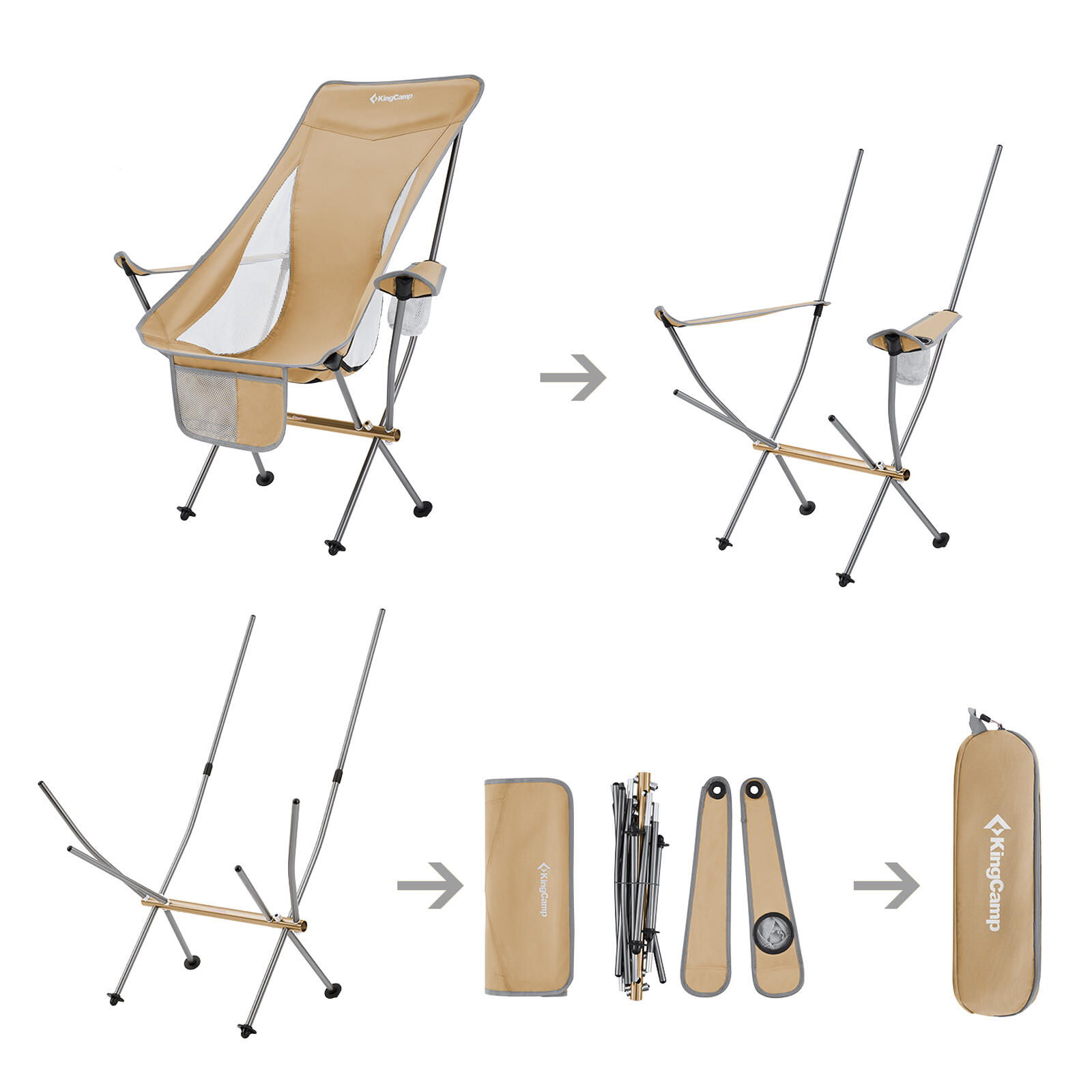 Sedia da Campeggio Cataby Deluxe pieghevole spiaggia Alluminio 120 kg 7/7