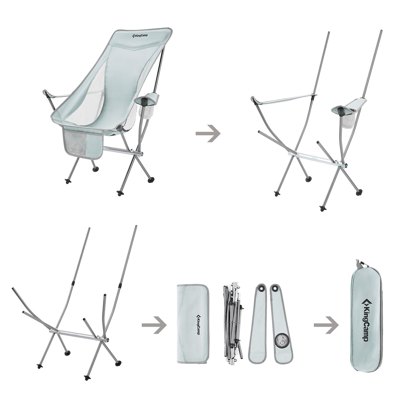 Sedia da Campeggio Cataby Deluxe pieghevole spiaggia Alluminio 120 kg 7/7