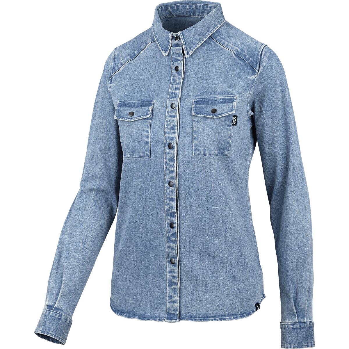 Ixs - Carve Digger Organic Denim Women Shirt - Bleu Délavé - Polo Manches Courtes - Bleu - 40 M - Decathlon