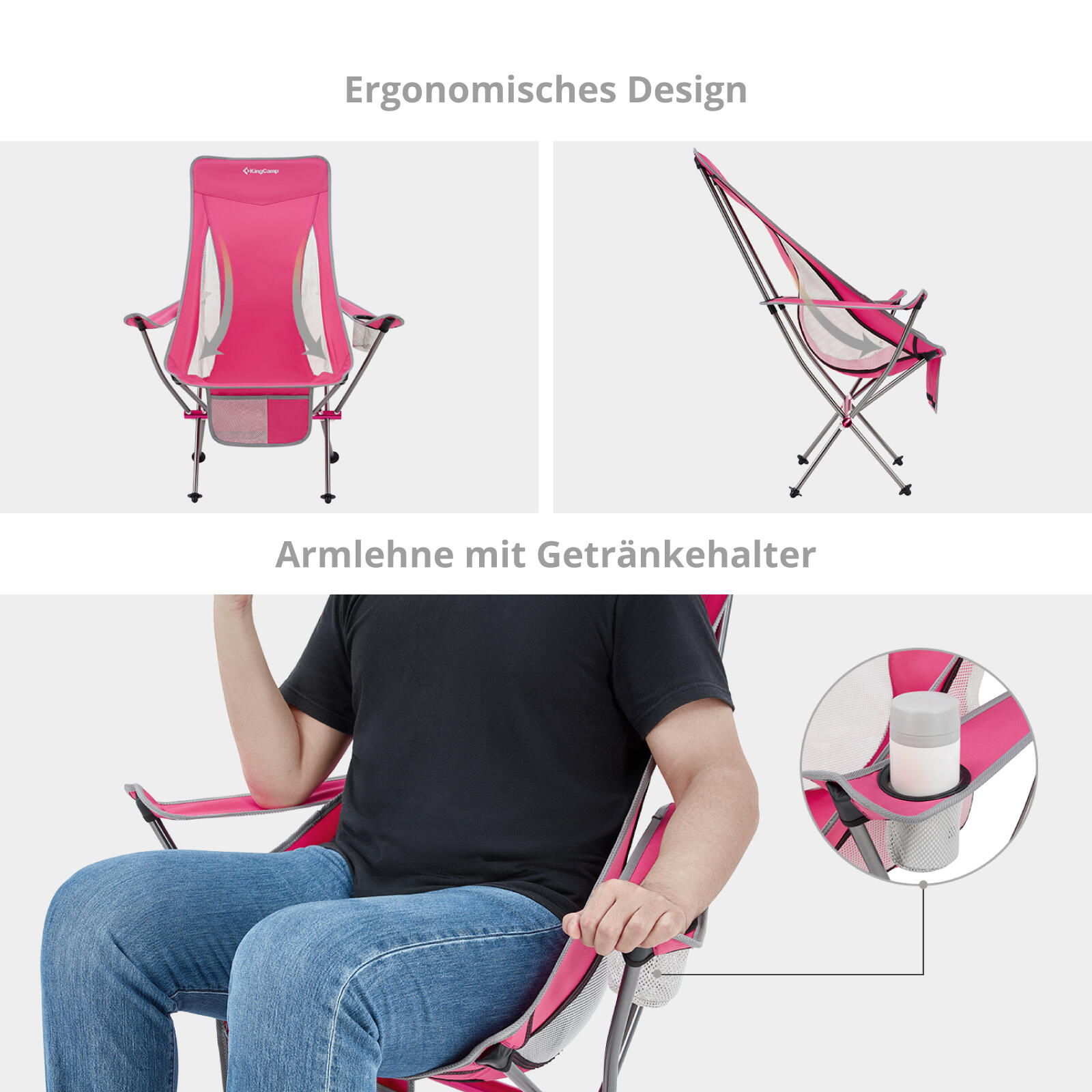 Sedia da Campeggio Cataby Deluxe pieghevole spiaggia Alluminio 120 kg 3/7