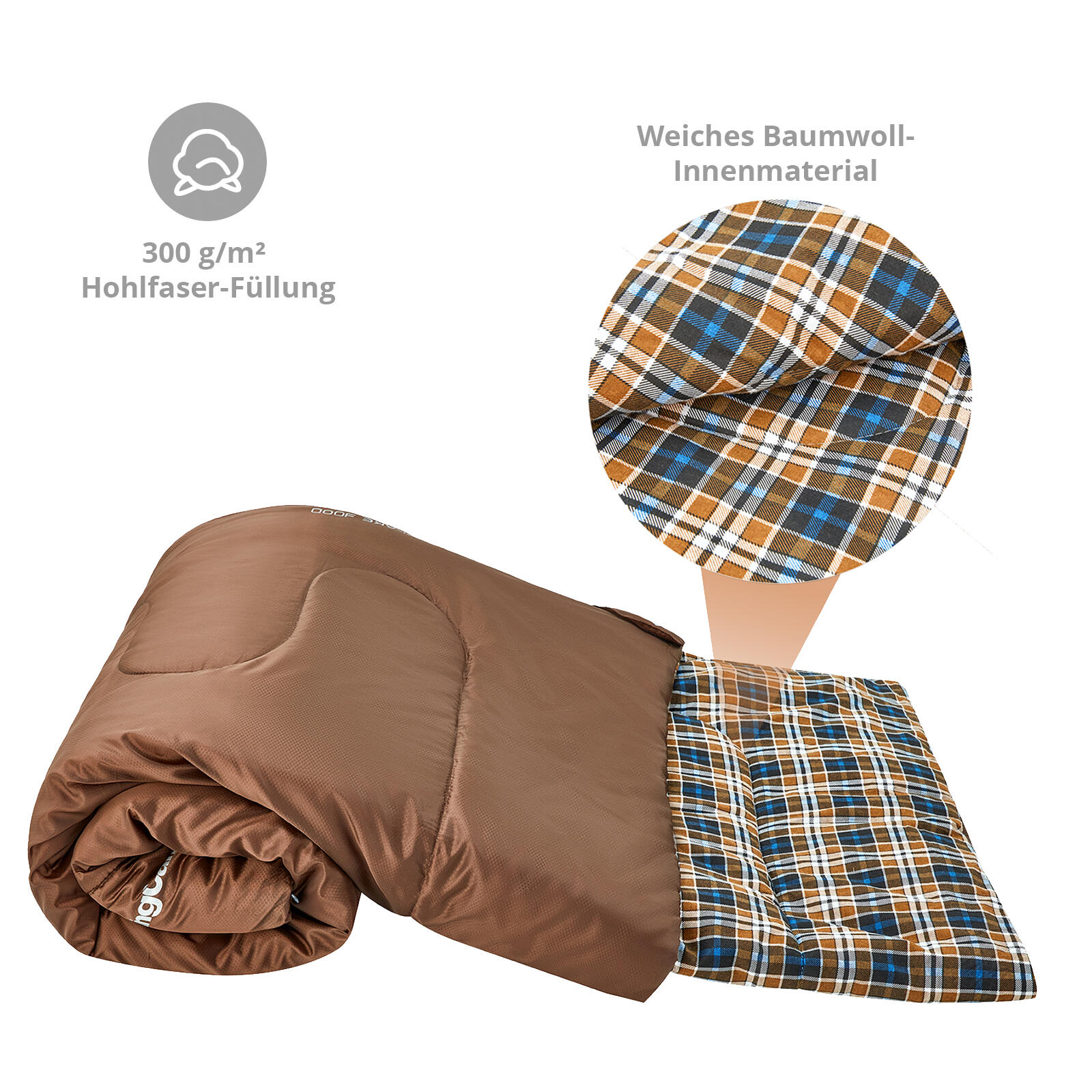 Coperta sacco a pelo Snowflake 300D 2 persone doppio lungo +7°C 6/7
