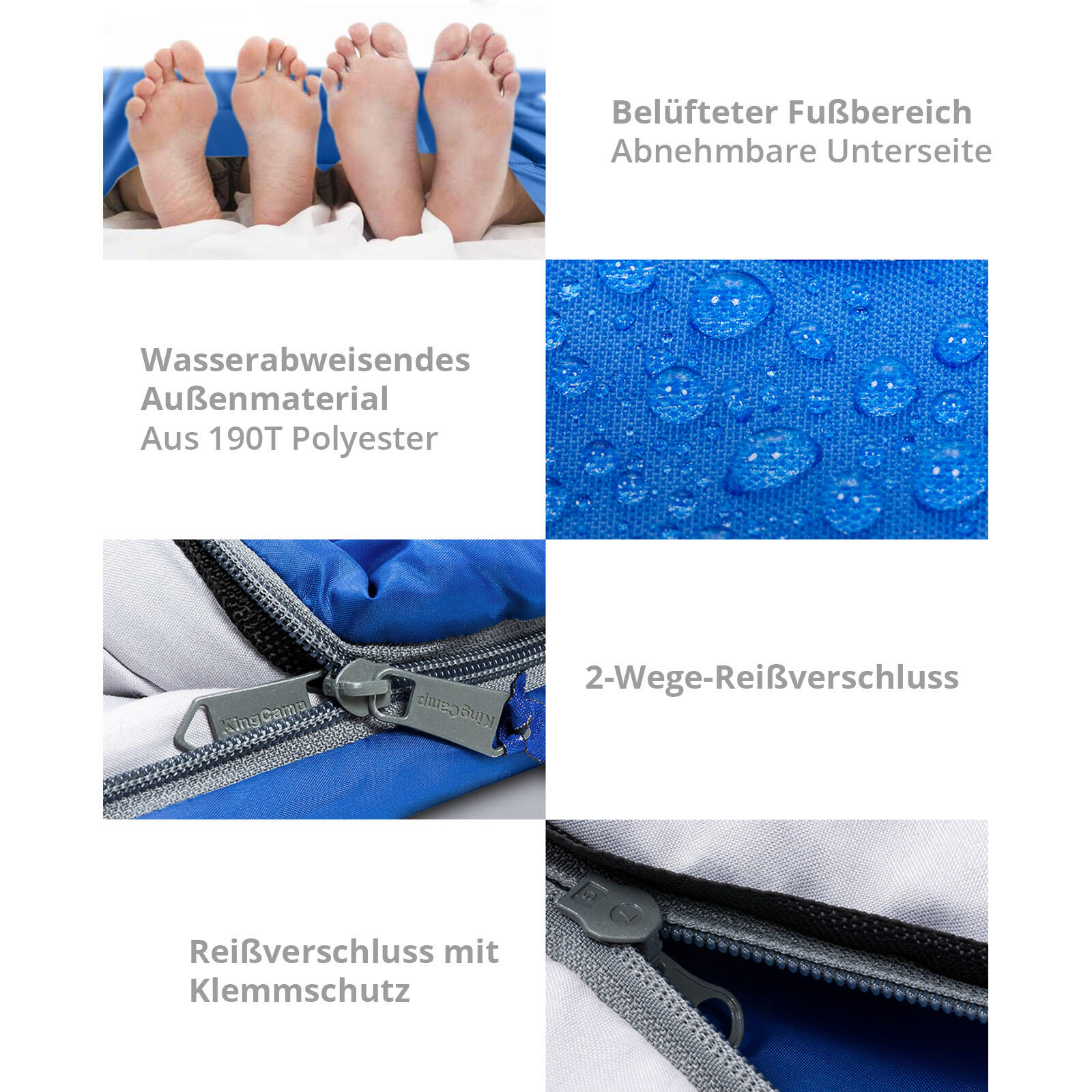 Deckenschlafsack Oxygen 250 D 2 Personen Doppel Schlafsack Lang 12°C 3/5